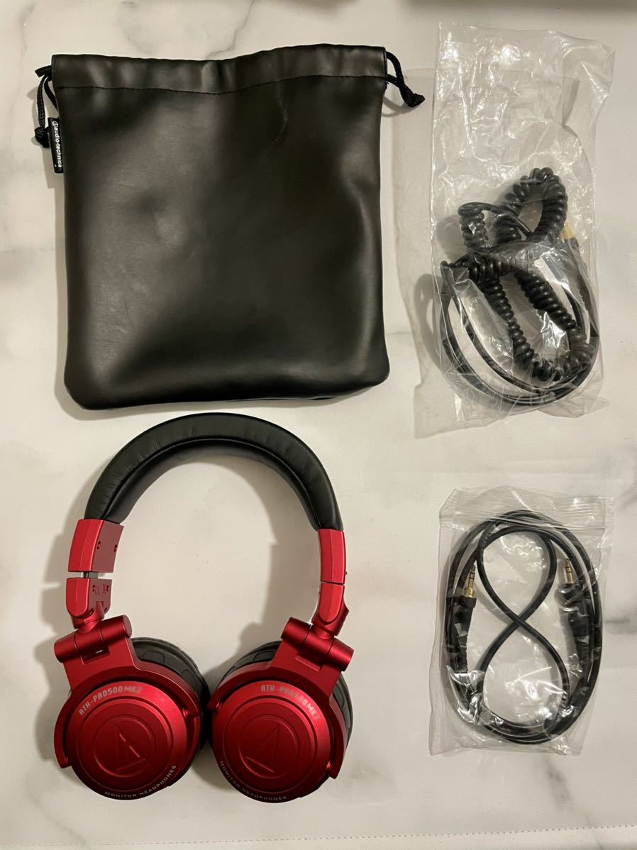【美品】オーディオ・テクニカ（audio−technica）　ATH-PRO500MK2 レッド