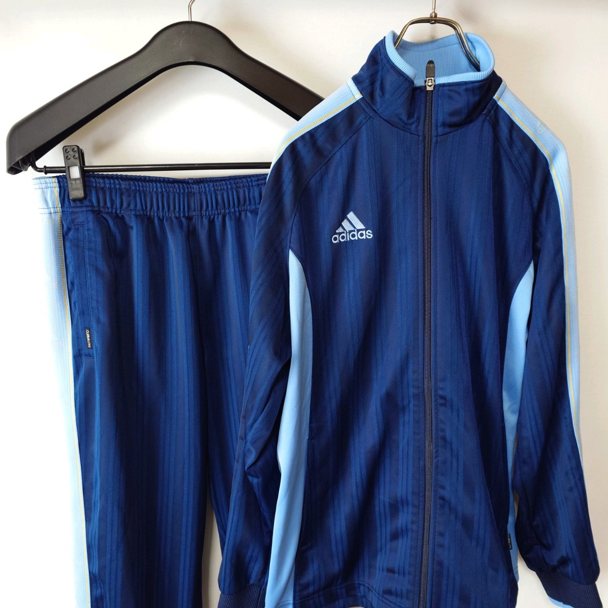 adidas アディダス ジャージ スポーツウェア セットアップ 上下 Lサイズ メンズ ネイビー 紺色 古着 トレーニング