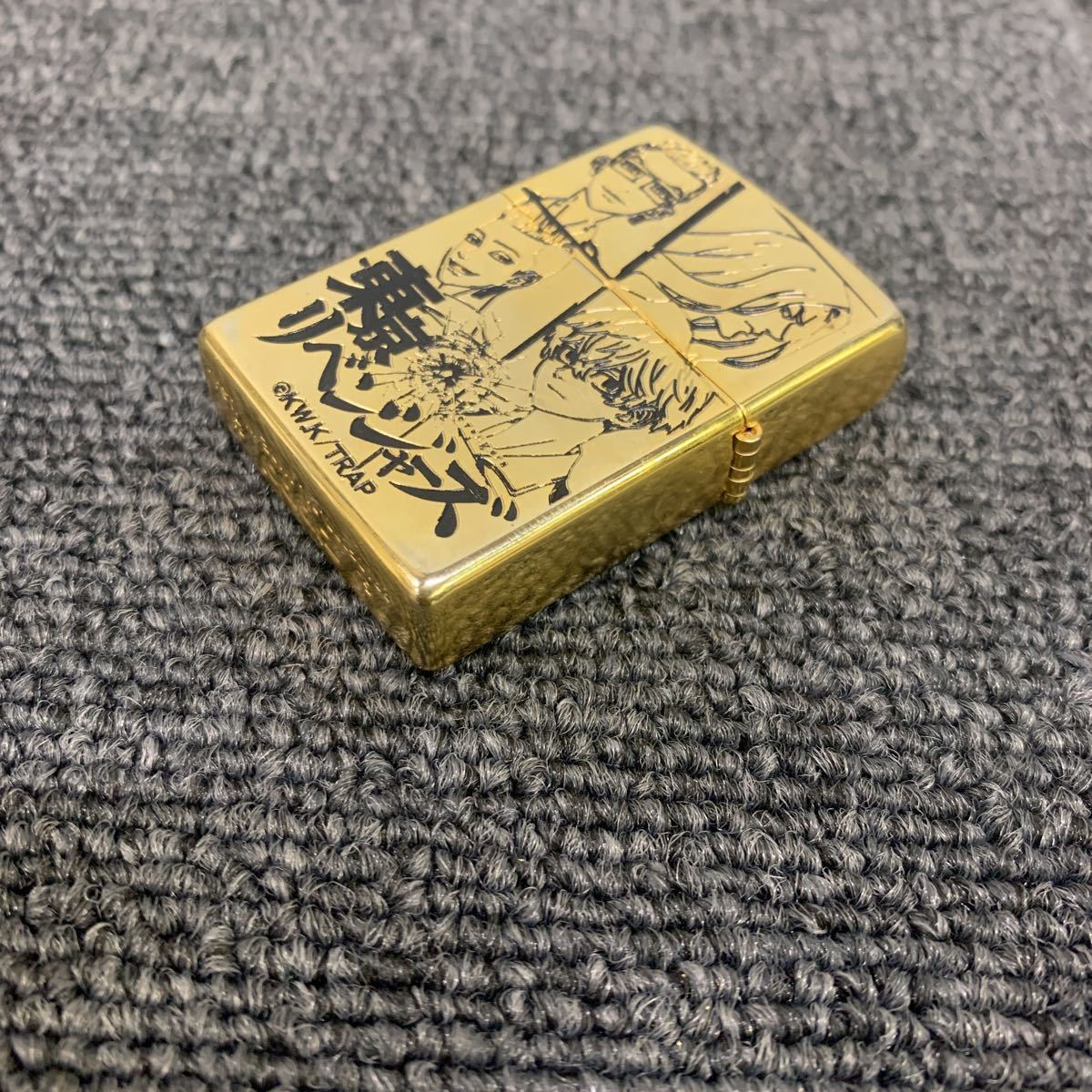 ジッポビンテージブラスダブルイヤー菊華一族オイルライター