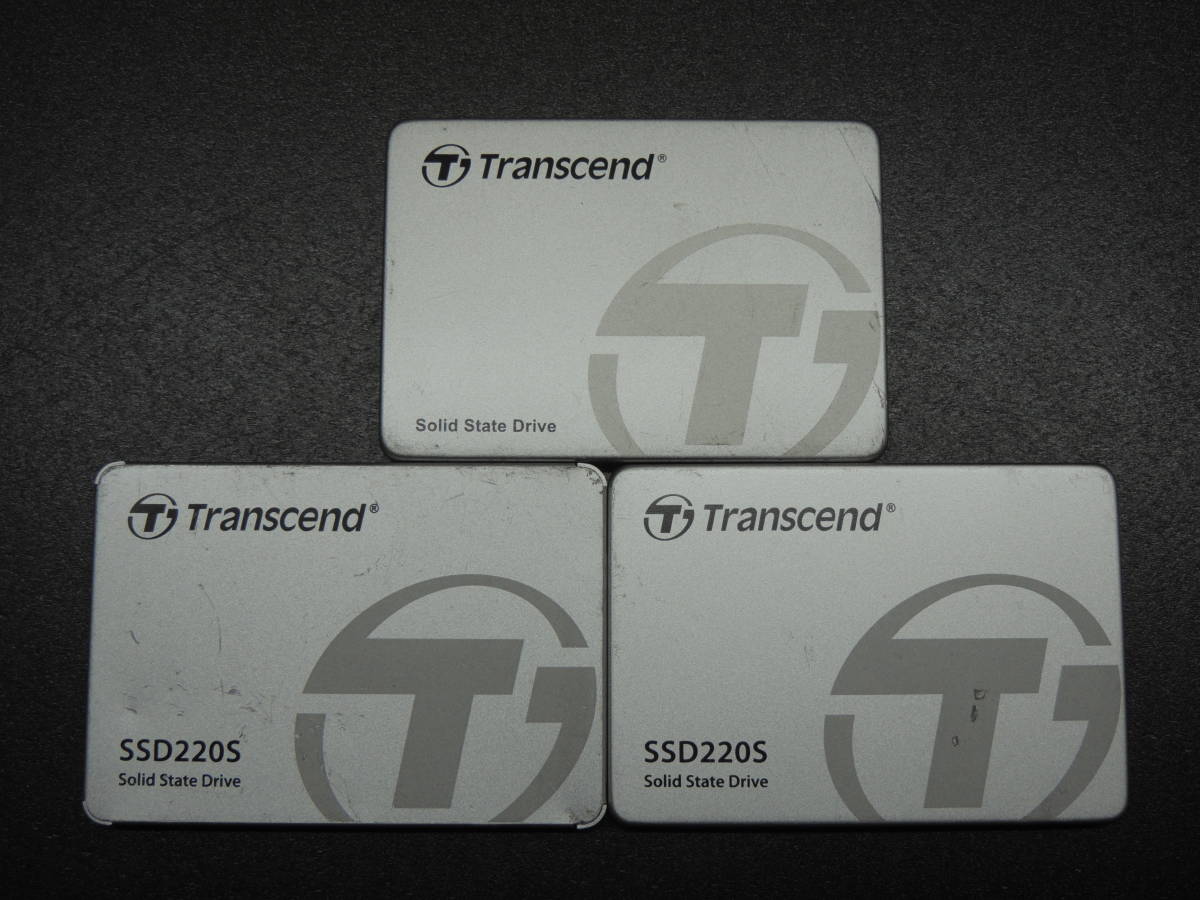 【3台まとめ売り/検品済み】Transcend SSD 220S 240GB TS240GSSD220S (使用時間：4h・4h・52h) 管理:サ-64