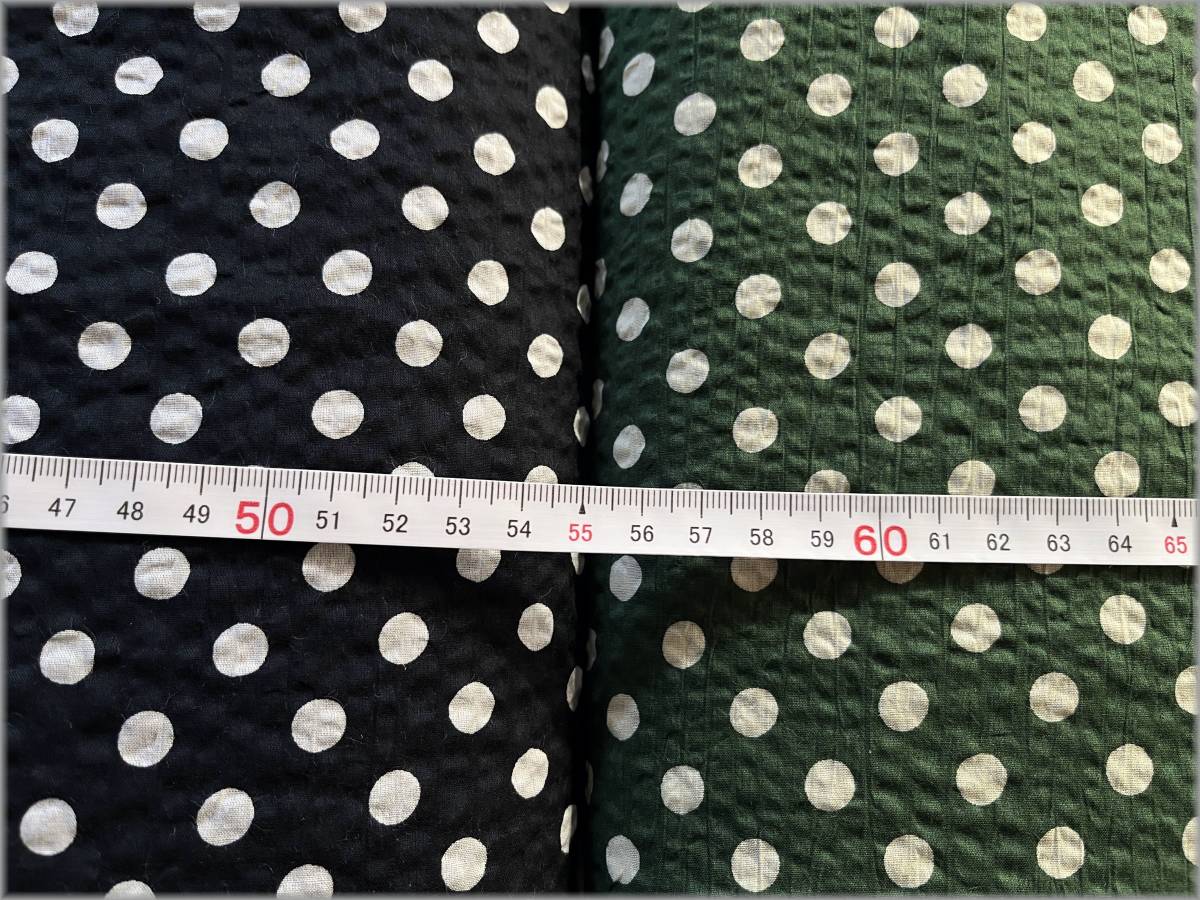 mets☆計10m*水玉柄80ローンリップル*2色セット*コットン