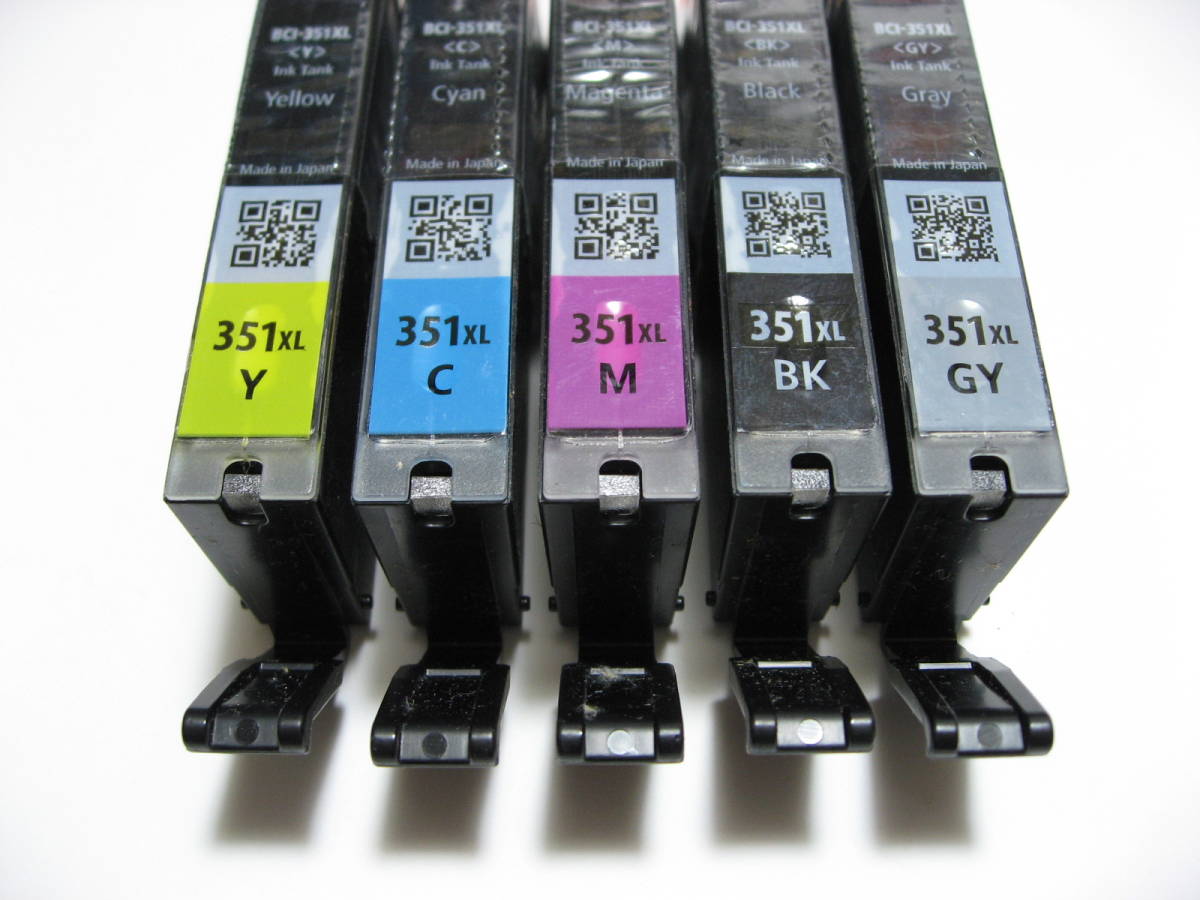 新品 5色 canon キャノン 純正インク BCI-351XLM BCI-351XLC BCI-351XLBK BCI-351XLY BCI-351XLGY イエローマゼンタシアンブラックグレー