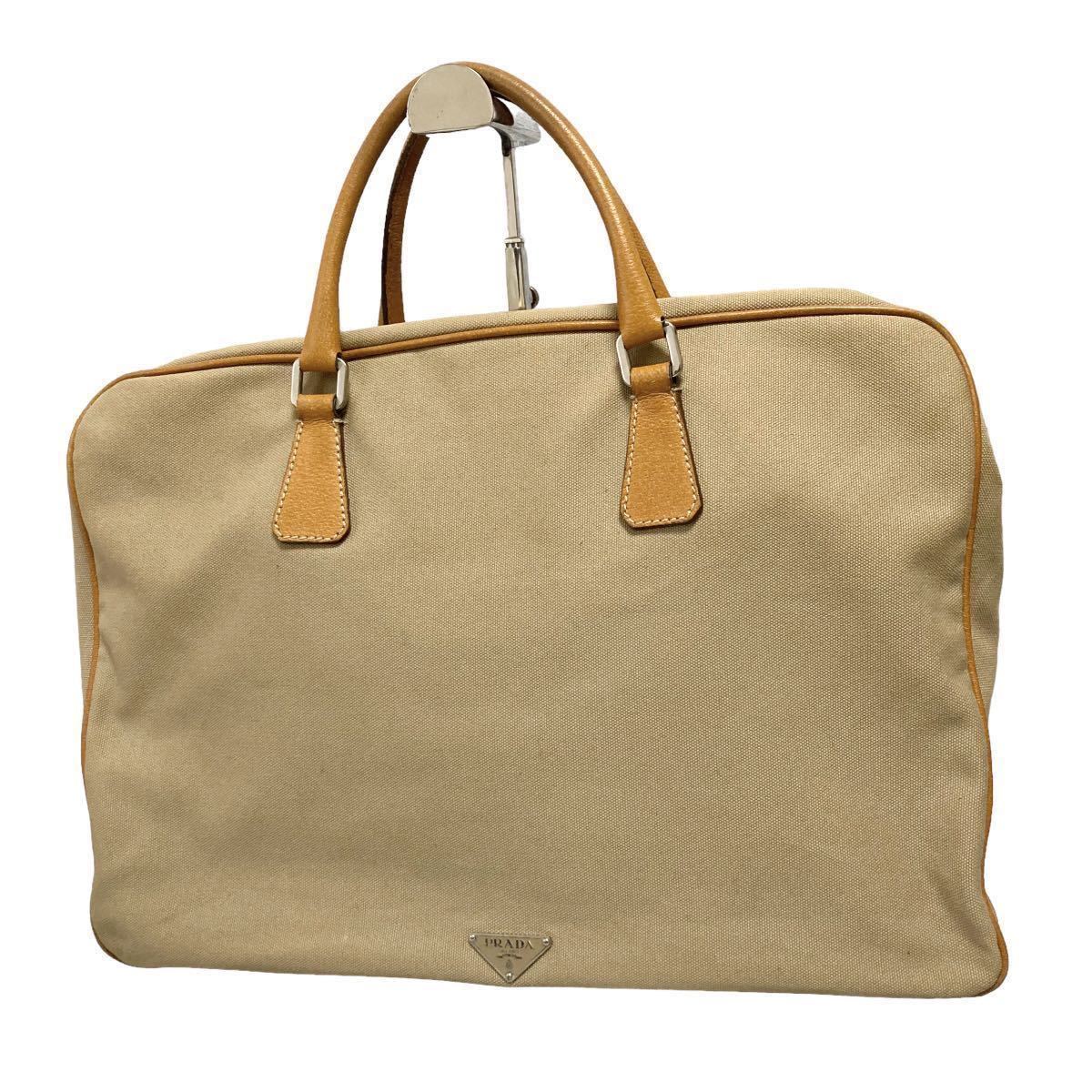1円 PRADA プラダ テスートナイロン×レザー ハンドバッグ トートバッグ 