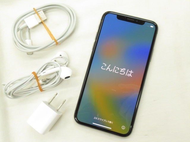 ドコモ iPhoneX 64GB スペースグレイ NQAX2J/A MQAX2J/A修理品 SIMロック解除済 〇判定 バッテリ劣化78%★ネコポス可能★N0494