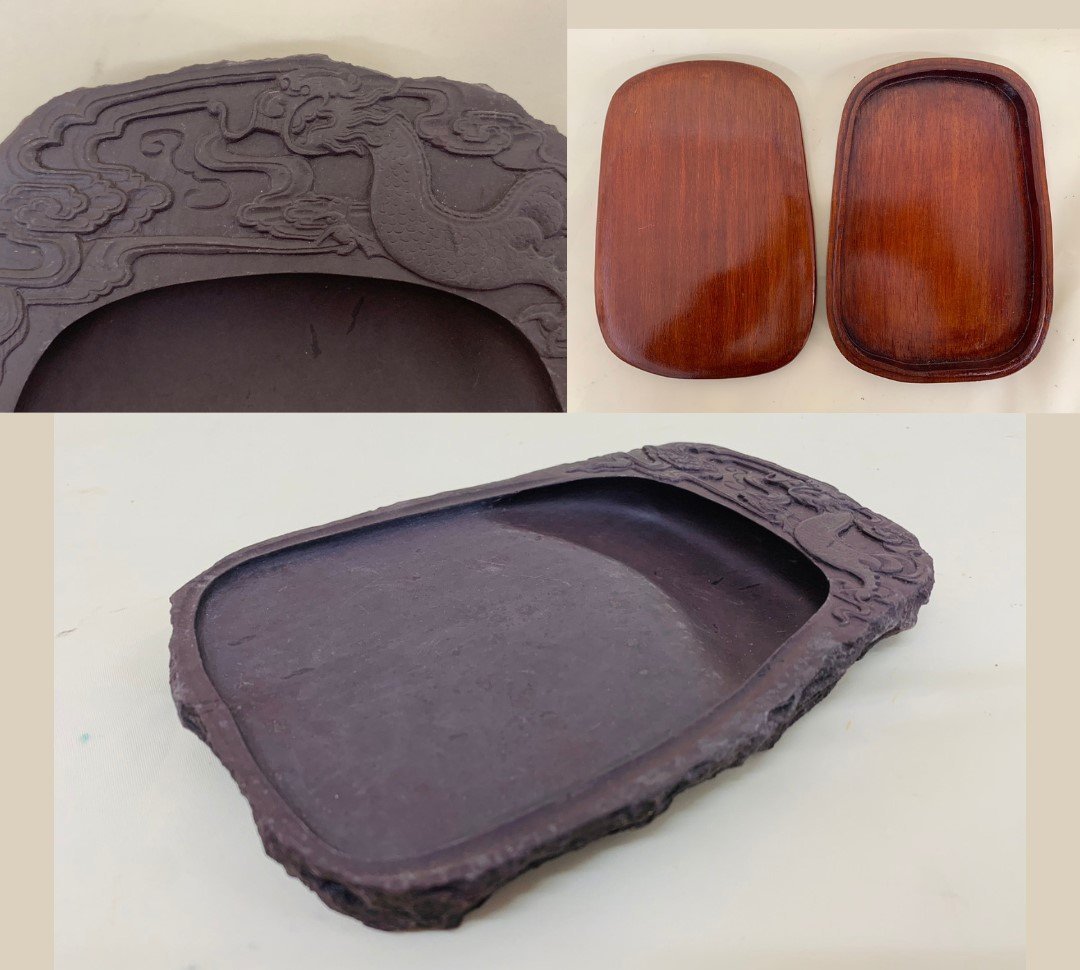端渓硯 端渓硯 大 吉慶有餘 長24.5cm 端渓硯 大 吉慶有餘 長24.5cm