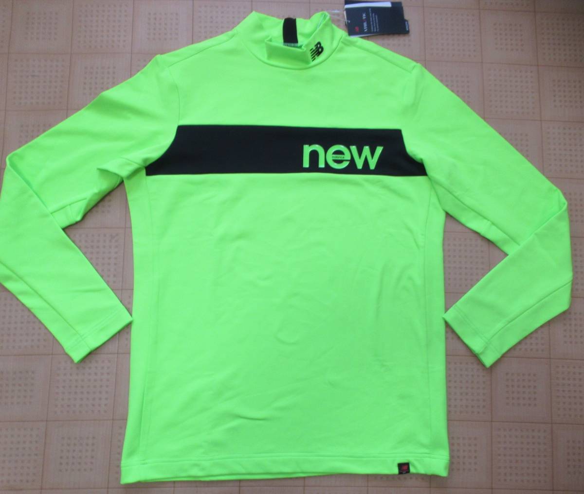 即決新品 New Balance GOLF メンズ長袖裏起毛モックネックシャツ 蛍光 