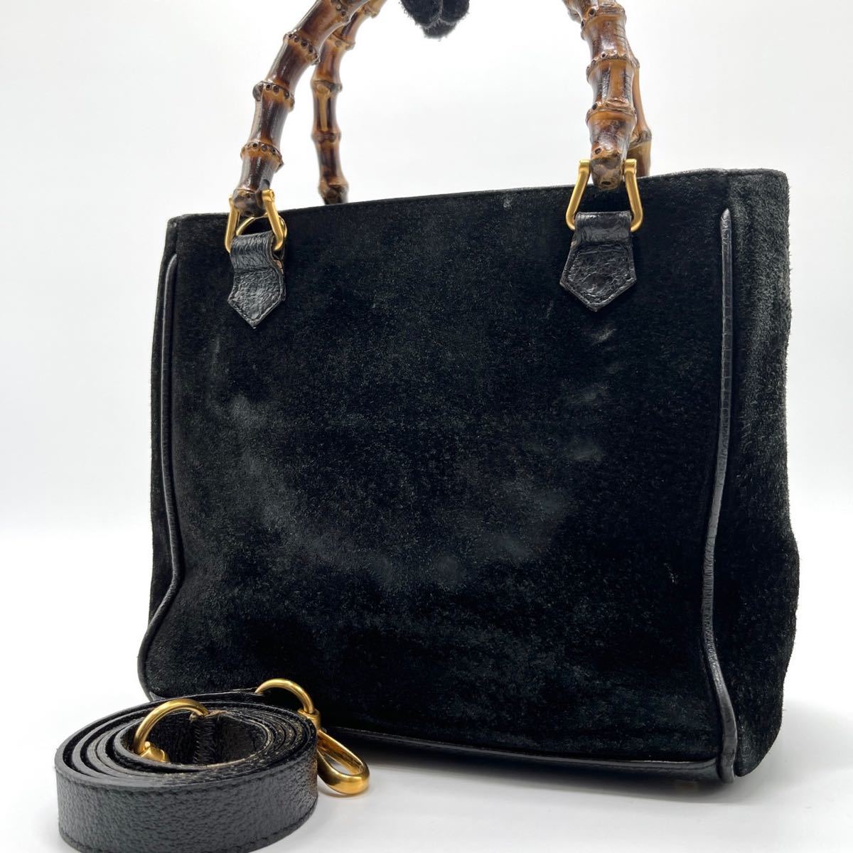 1円《美品》GUCCI グッチ バンブー 竹 2way ミニトートバッグ 