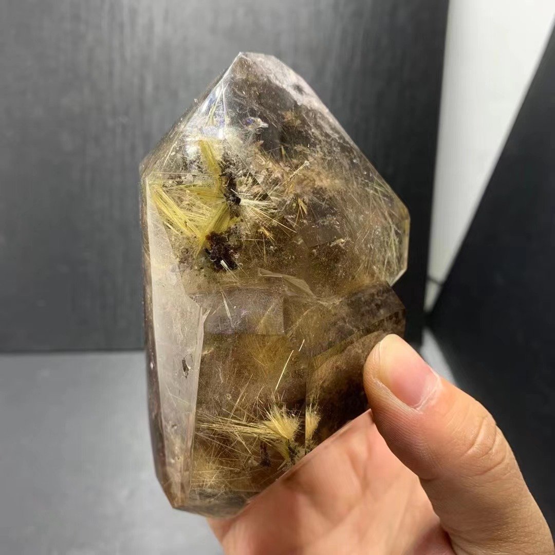 値下げ 西-⑨【極 太陽タイチンルチル】原石 73✖️49✖️39㎜ 限定品】AAAAAA級☆天然タイチンルチル原石1030-YS-2301013-399D