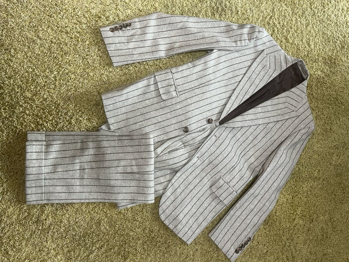 【美品】CANONICO カノニコ スーツセットアップ 上下 完全オーダーメイド ストライプ柄 カジュアル サイズL相当