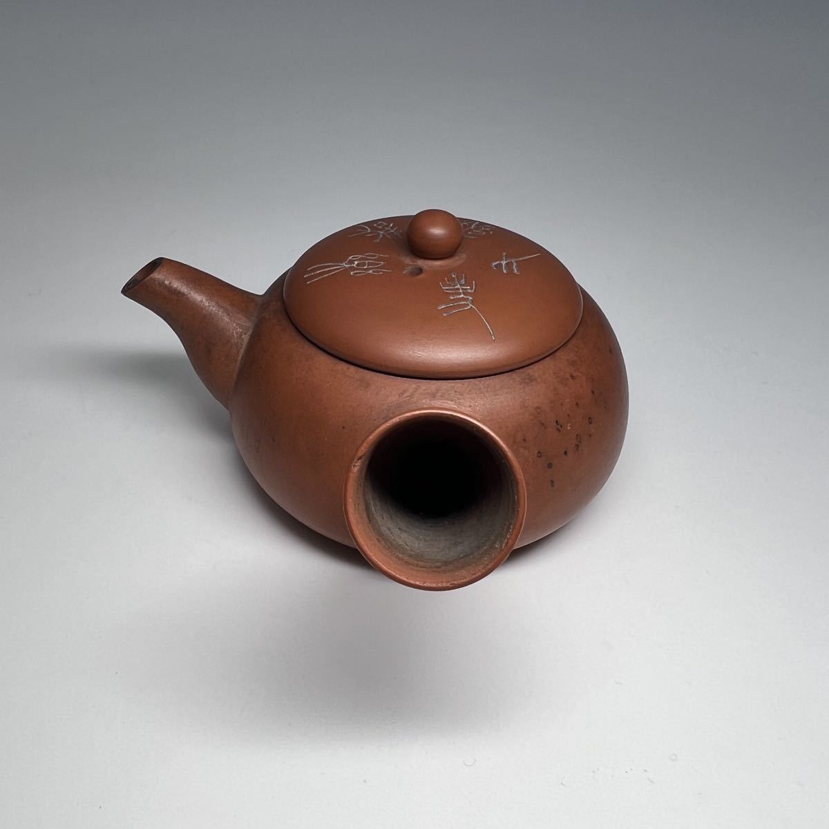 低価，新作登場 急須 時代 常滑焼 真山造 朱泥 彫字 煎茶道具