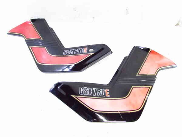 GSX750E GR72A 希少!! 純正 サイドカバー 左右SET 当時物 検※ GSX750ES ベコ GS750G GSX1100E 1型 2型 3型 GSX750EF GS750X 128Z29