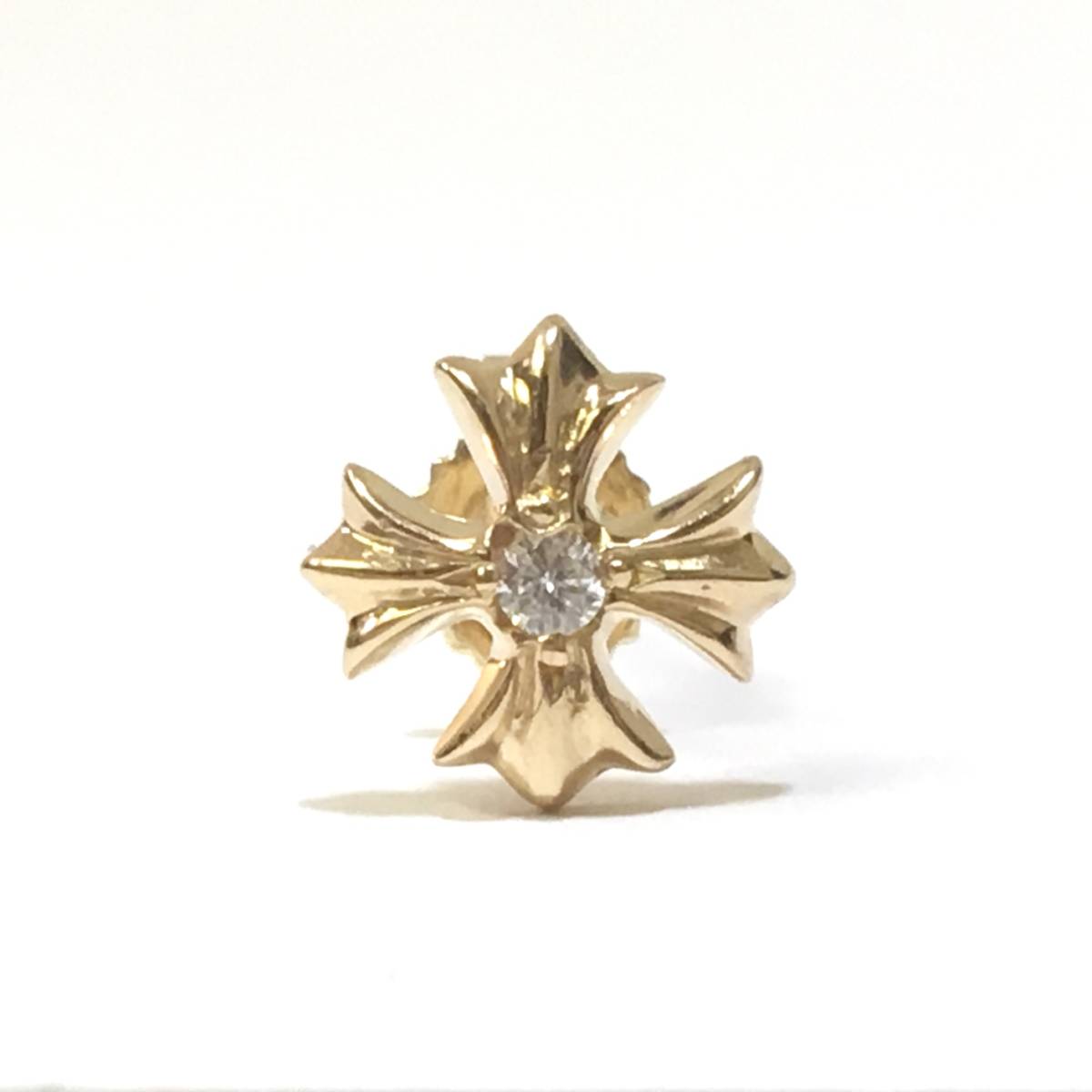 Chrome Hearts クロムハーツ 22k スタッド CH プラス ピアス 純正ダイヤモンド 中古品