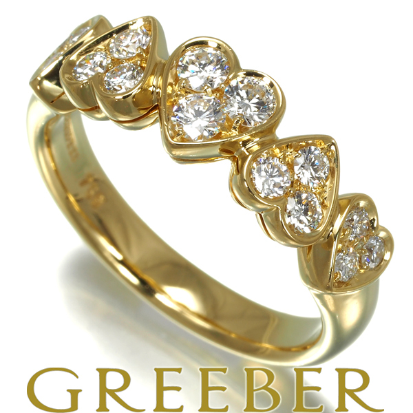 ピキョッティ リング ダイヤ 0.49ct ハート 12号 K18YG BLJ/GENJ