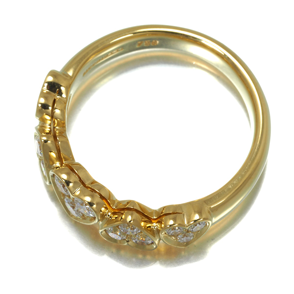 ピキョッティ リング ダイヤ 0.49ct ハート 12号 K18YG BLJ/GENJ
