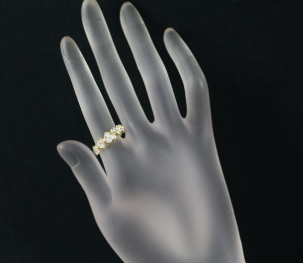 ピキョッティ リング ダイヤ 0.49ct ハート 12号 K18YG BLJ/GENJ