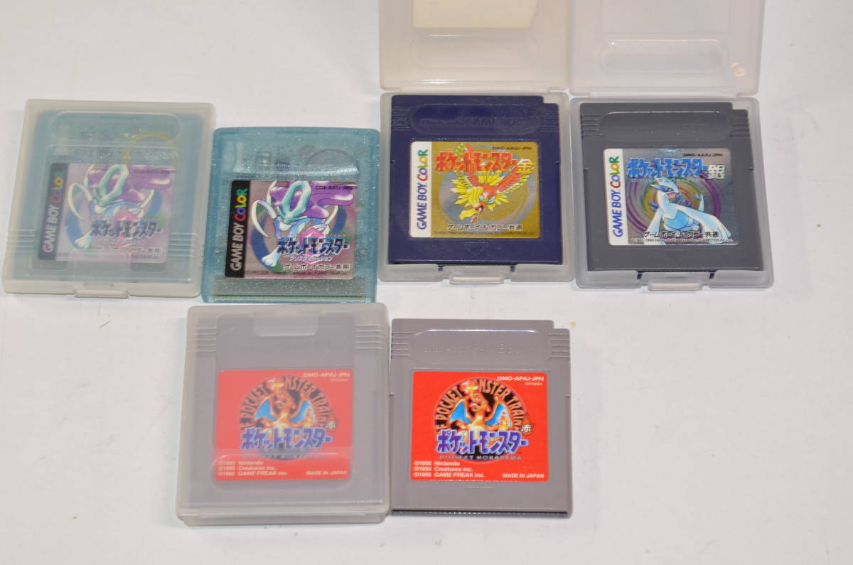 ★6本セット 動作良好★ゲームボーイ ポケットモンスター 赤 金 銀 クリスタル★GB★任天堂 ニンテンドー nintendo★