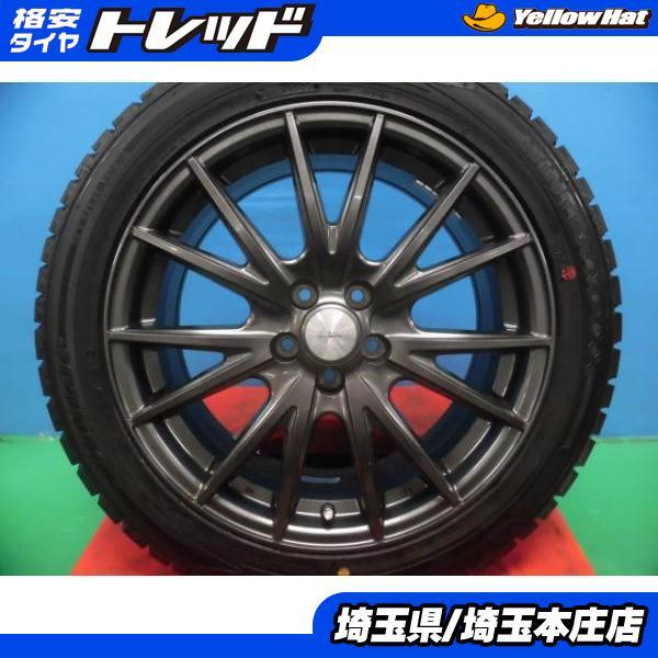 ウィッシュ エクシーガ 中古 社外 ホイール ヴェルバスポルト 17インチ 冬タイヤ ダンロップ ウィンターマックス02 215/50R17 4本set