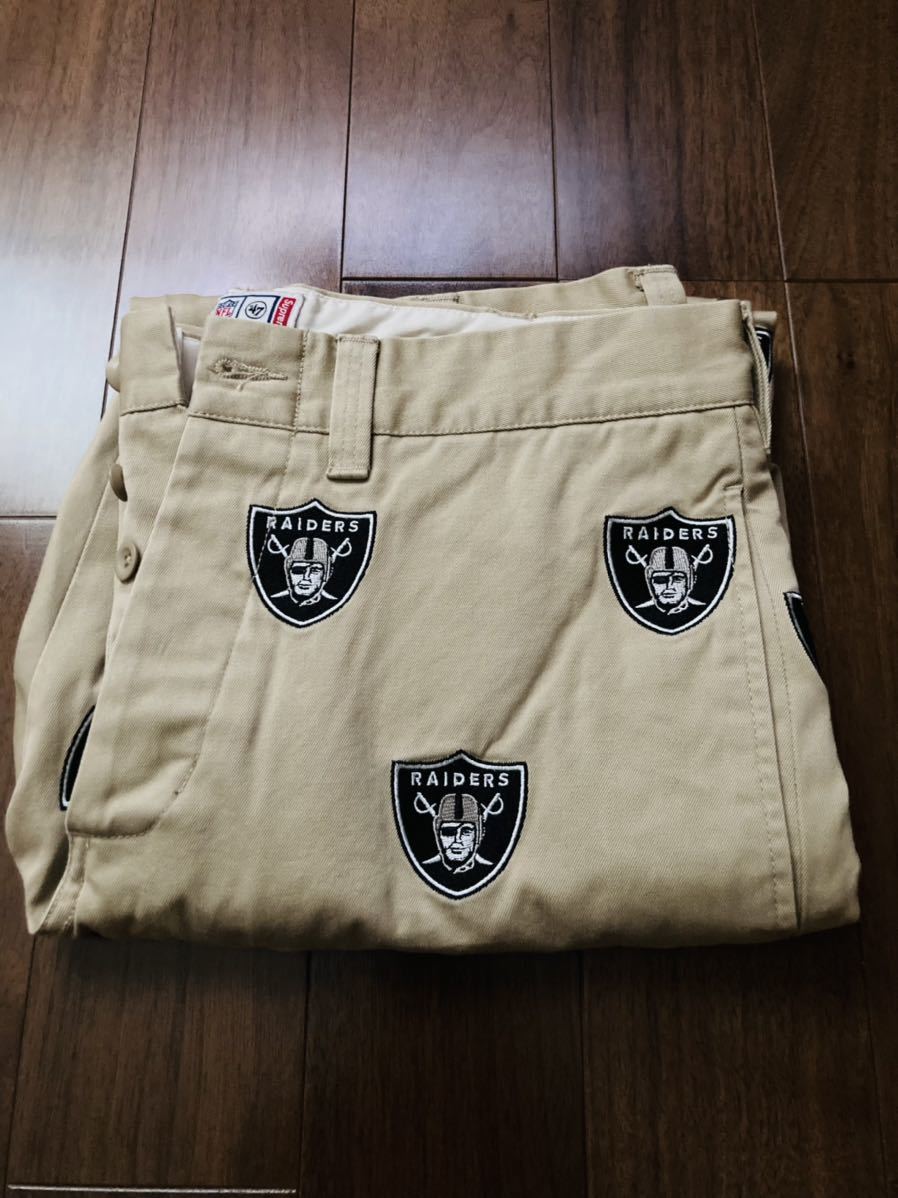 Supreme/NFL/Raiders/'47 Embroidered Chino Pant カーキ w30 シュプリーム/エヌエフエル/レイダース/47 エンブロイダード チノ パンツ