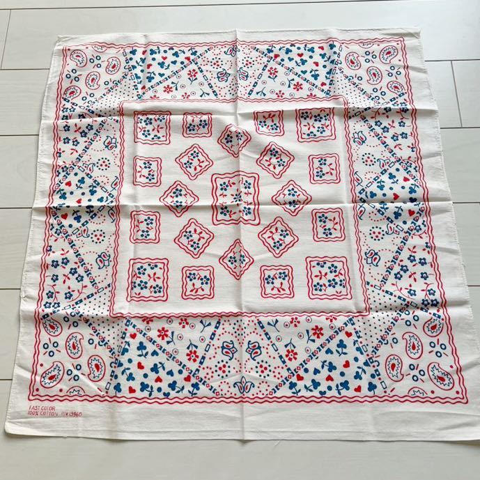 RN13960 クッキー柄　バンダナ　トリコロール ビンテージ クッキー柄 バンダナ トリコロール FAST COLOR RN13960 USA