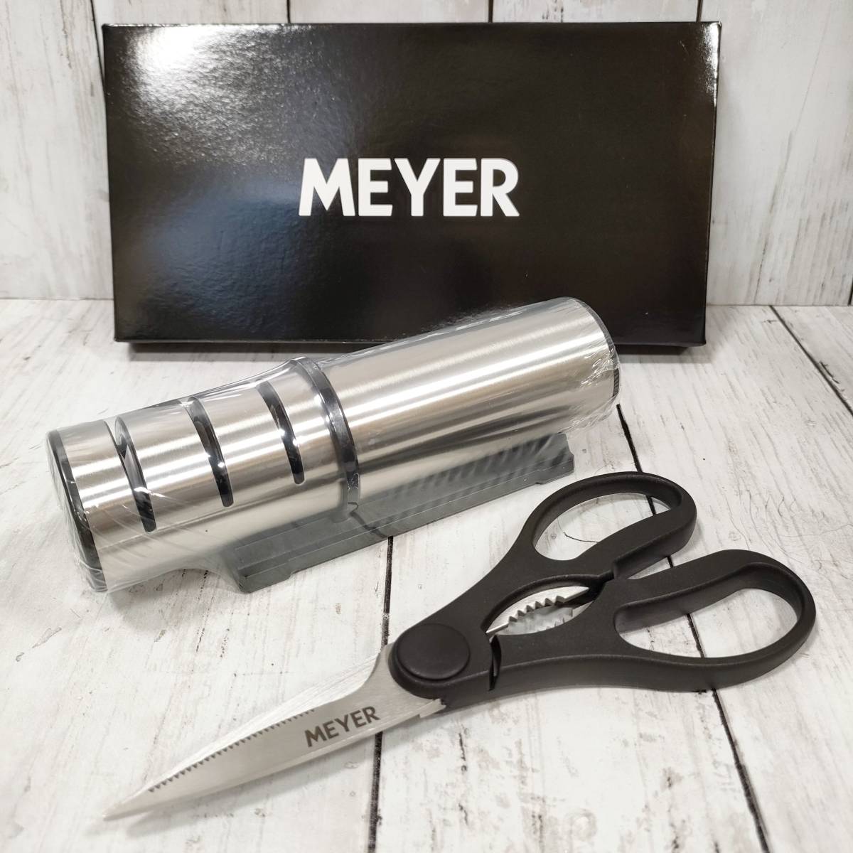 MEYER（マイヤー）ダマスカス小三徳包丁＆ シャープナーセット