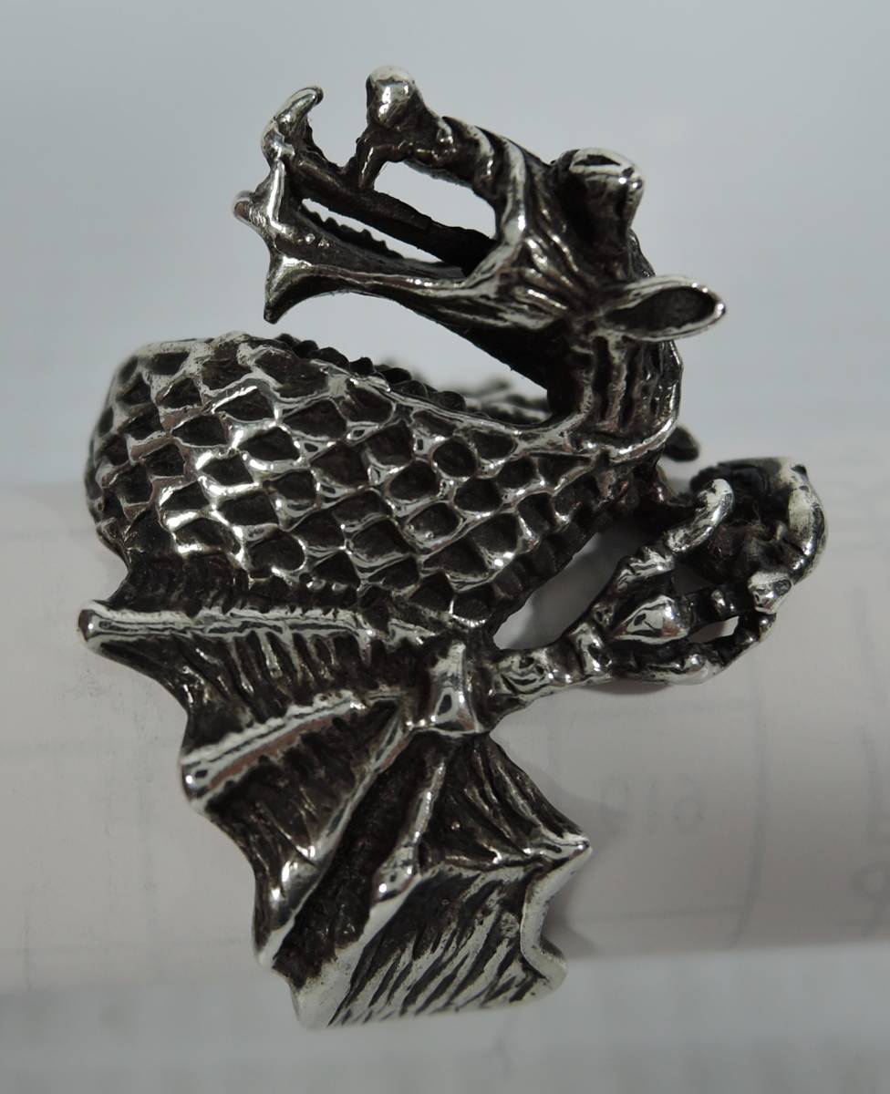 ☆01E■シルバーリング　925　指輪　ドラゴン/竜/龍■内径18ｍｍ