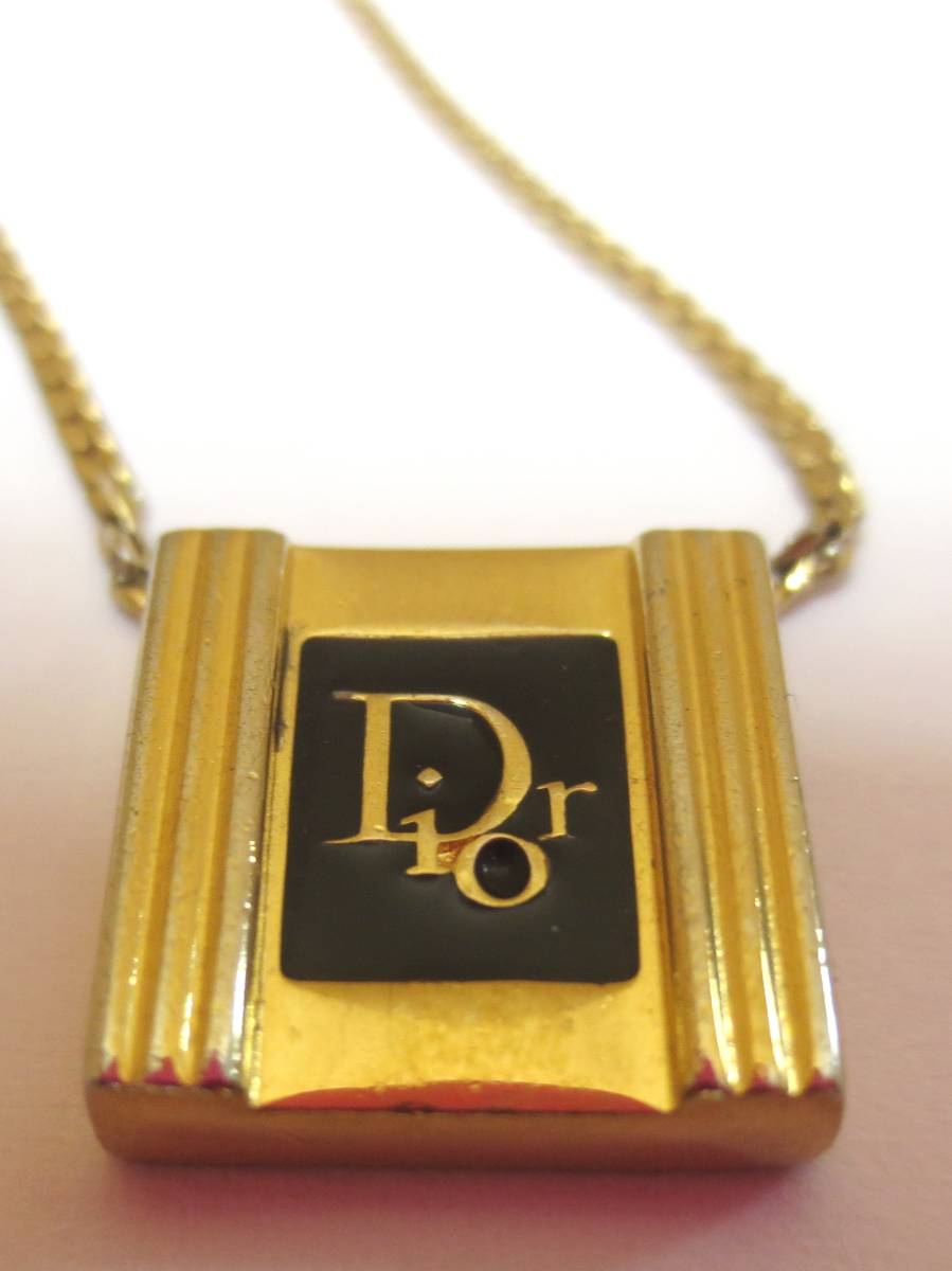 O2☆Dior クリスチャン ディオール スクエア トップネックレス 