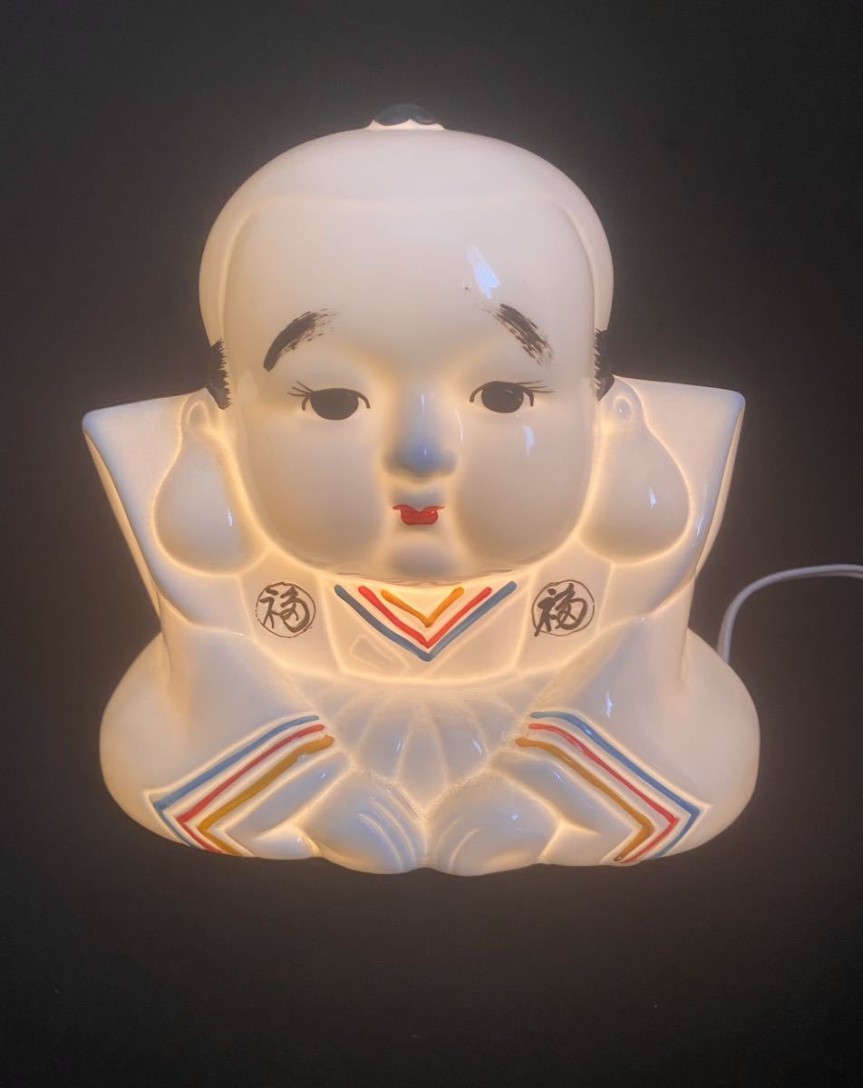 福助 置物 縁起物 ヴィンテージ ランプ 照明 80年代 デッド 福助ライト