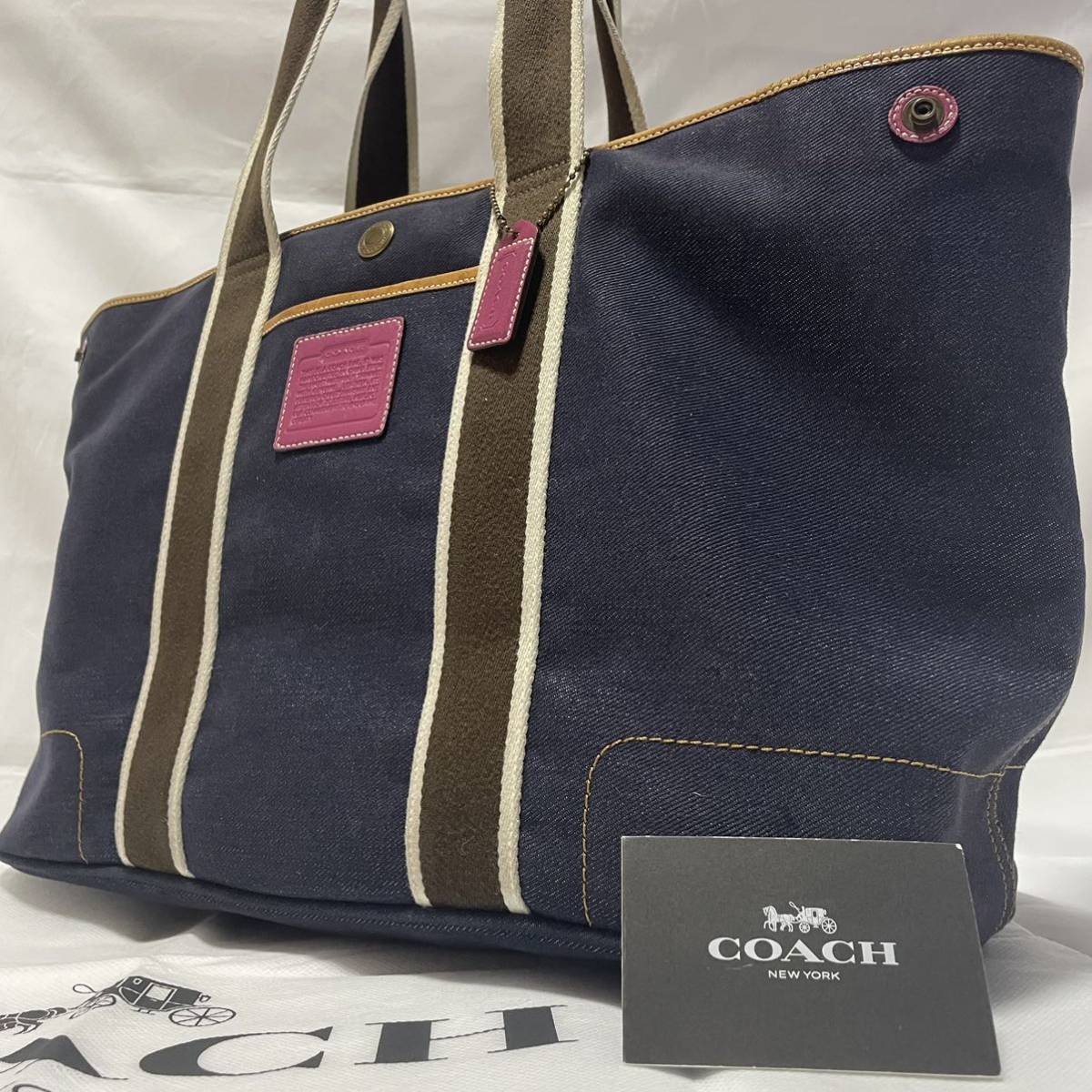 美品 定価10万 COACH コーチ トートバッグ ビジネス デニム 大容量 