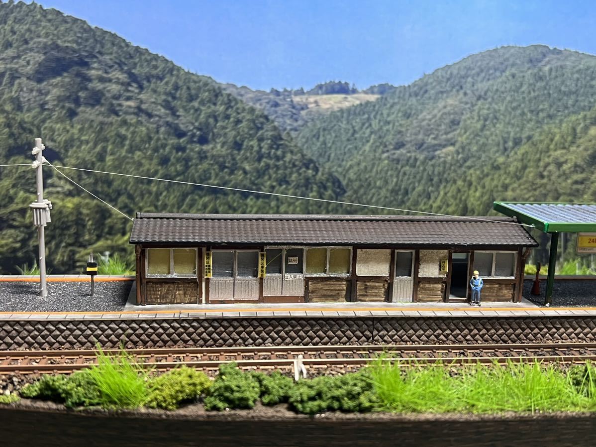 Nゲージ ジャンク 鉄道模型 ジオラマ 田舎風景 クリアケース Nゲージジオラマ(クリアケース付き)島式ローカル線ホーム Nゲージ