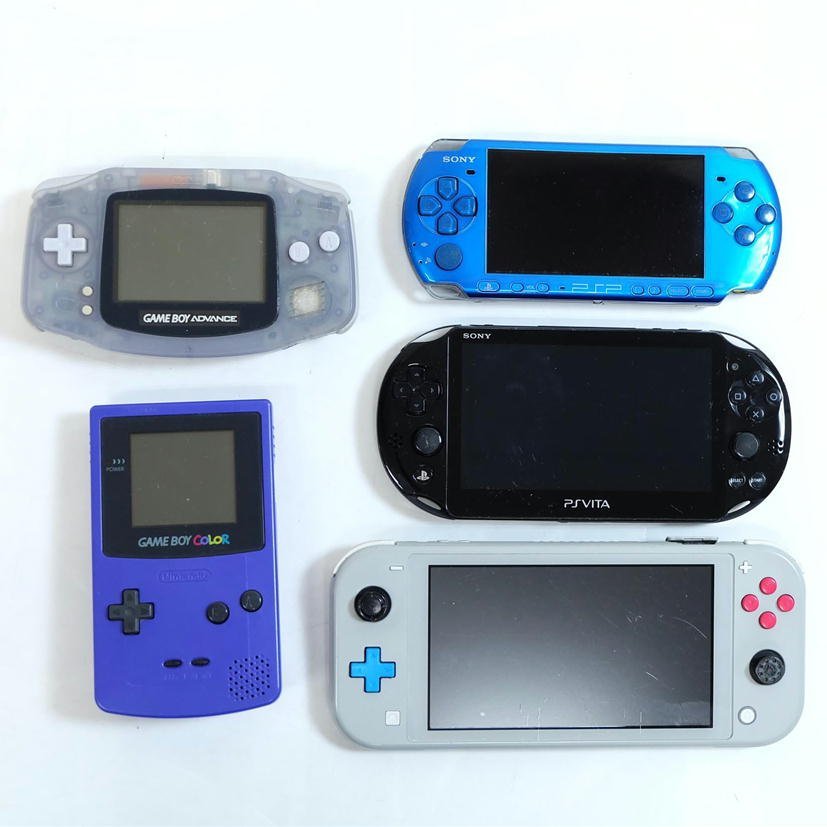 1円【ジャンク】SONY/Nintendo SWITCH LITE PSVITA PSP-3000 ゲームボーイアドバンス 等 5点セット/71