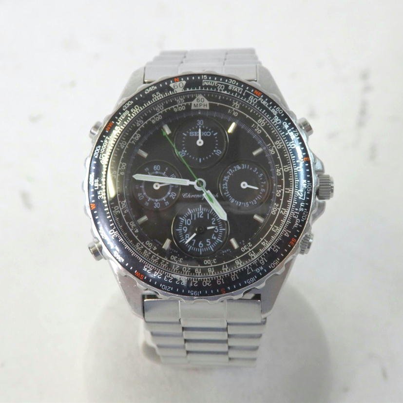 赤字超特価，驚きの破格値，HOT 1円 ジャンク SEIKO セイコー/クォーツ 黒文字盤 パイロット 可動品 SEIKO/7T34-6A20/84(セイコー)｜売買されたオークション情報、yahooの商品情報をアーカイブ公開 - オークファン その他