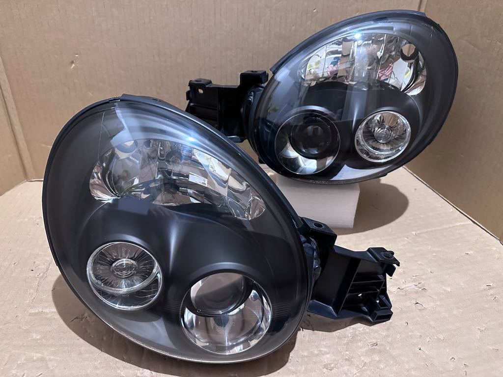 美品 破損無し スバル 純正 インプレッサ HID ヘッドライト 左右 ヘッドランプ ライト 丸目 キセノン マットブラック GDA GDB GG系