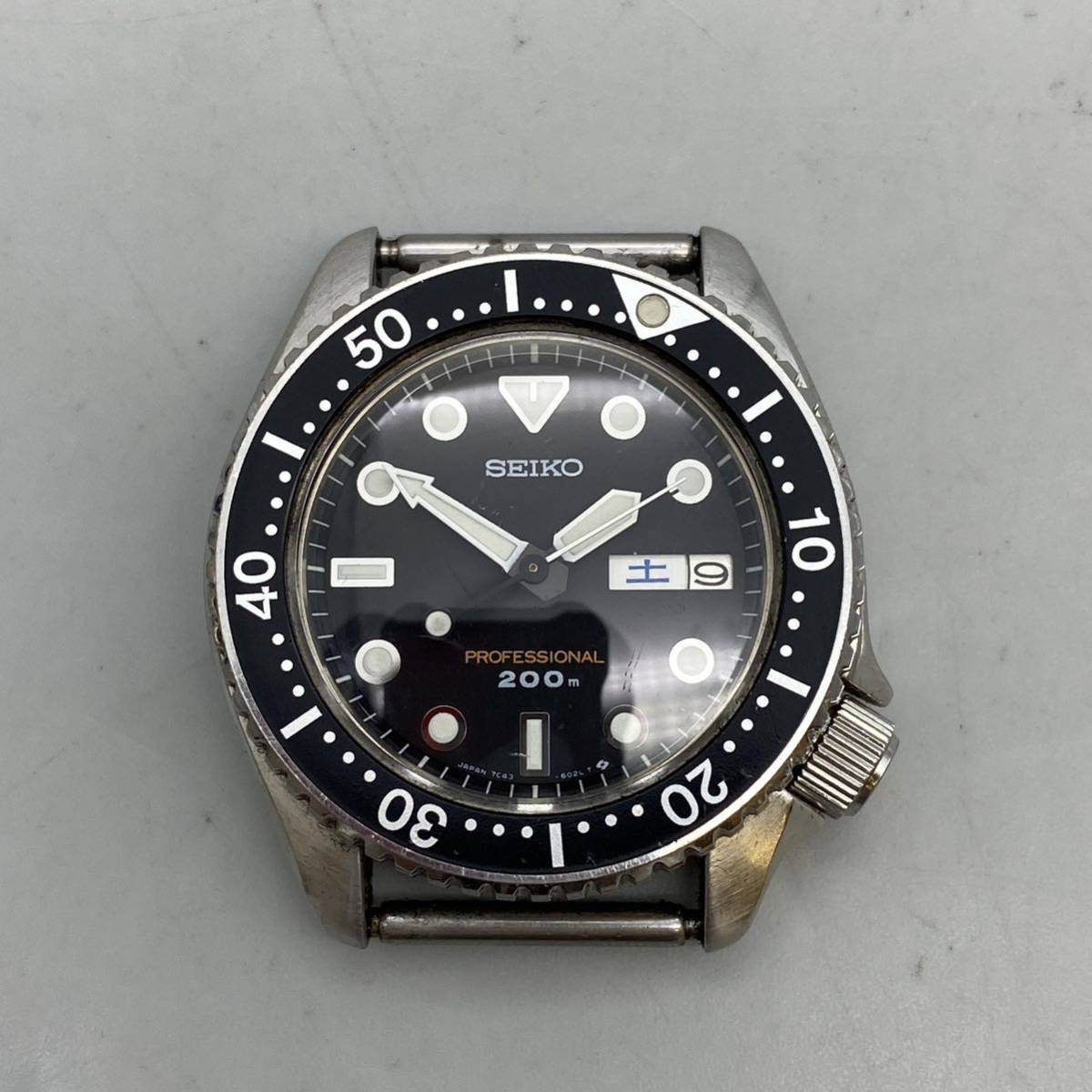 ◇稼働◇ セイコー 7C43-6010 ダイバー ブラック クオーツ メンズ