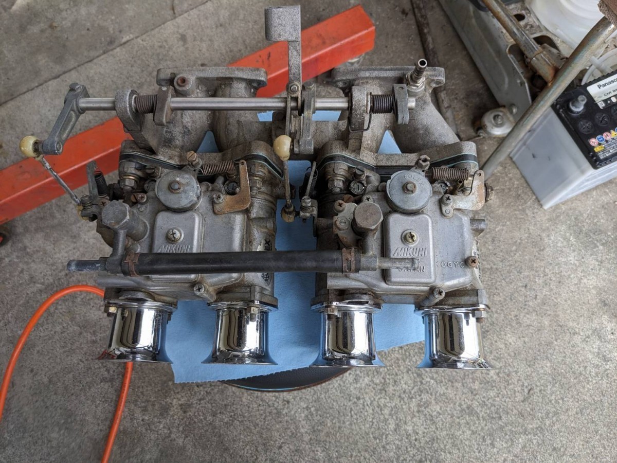 ソレックス SOLEX ミクニ 40Φ キャブレター 3機 インマニ(楕円ポート