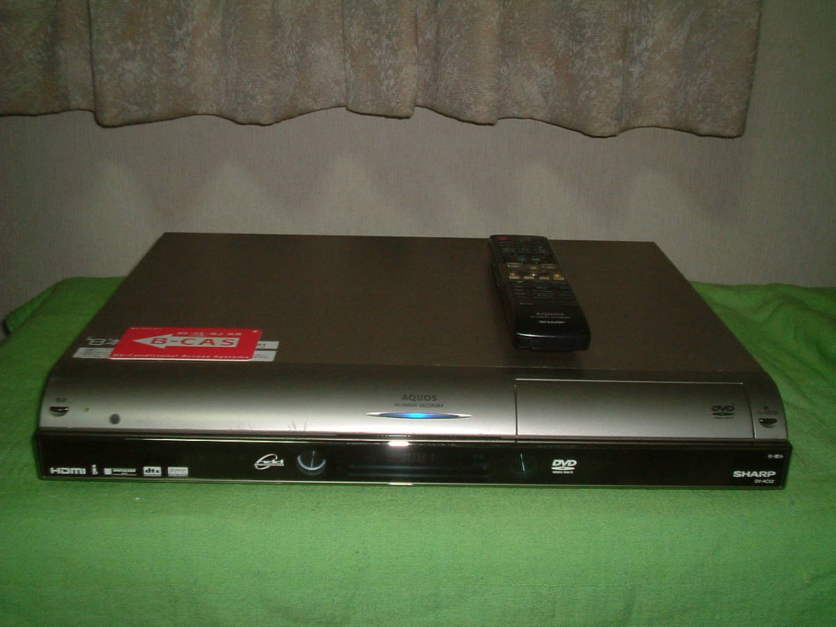 ＜DVD難有り＞１ヶ月保証　シャープ DV-AC52　 HDD/DVD/ レコーダー　リモコン　 B-CASカード付