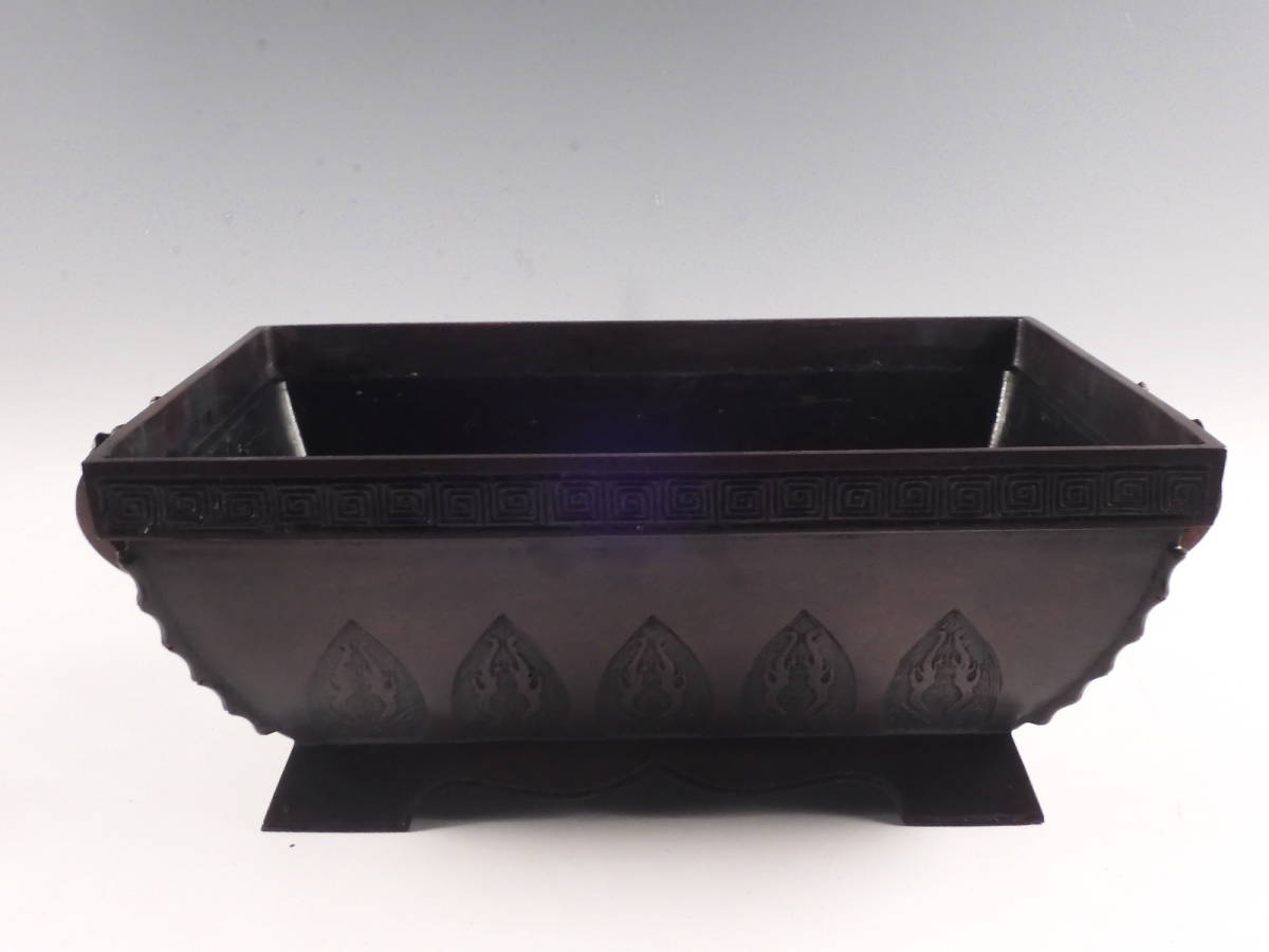 中国 古銅青銅 饕餮文 三足大香炉 在銘 D R5234B 中国 古銅青銅 饕餮文