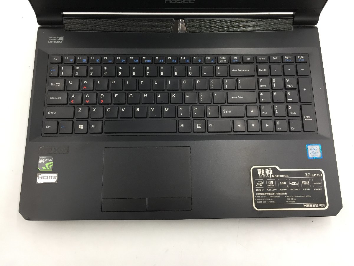 ♪△【HASEE】ノートPC/Core i7 7700HQ(第7世代)/SSD 256GB HDD 1TB