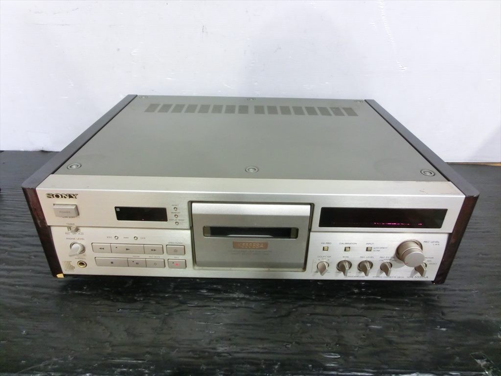 T【N2-62】【140サイズ】sony ソニー/TC-K555ESA/カセットデッキ/動作未確認/通電可/※傷汚れ・カセット部分開閉不可有