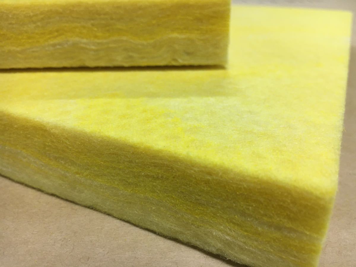 ■在庫処分品■高気密■断熱材防音材吸音材高密度90K 厚25mm グラスウールグラスファイバー72枚セット 約450mm x 100-120前後　送料無料2
