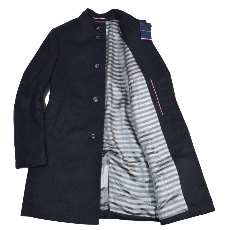 未使用品 新品級 TOMMY HILFIGER トミーヒルフィガー ノーカラーコート size M オーバーサイズ 秋冬 アウター ビジネスに