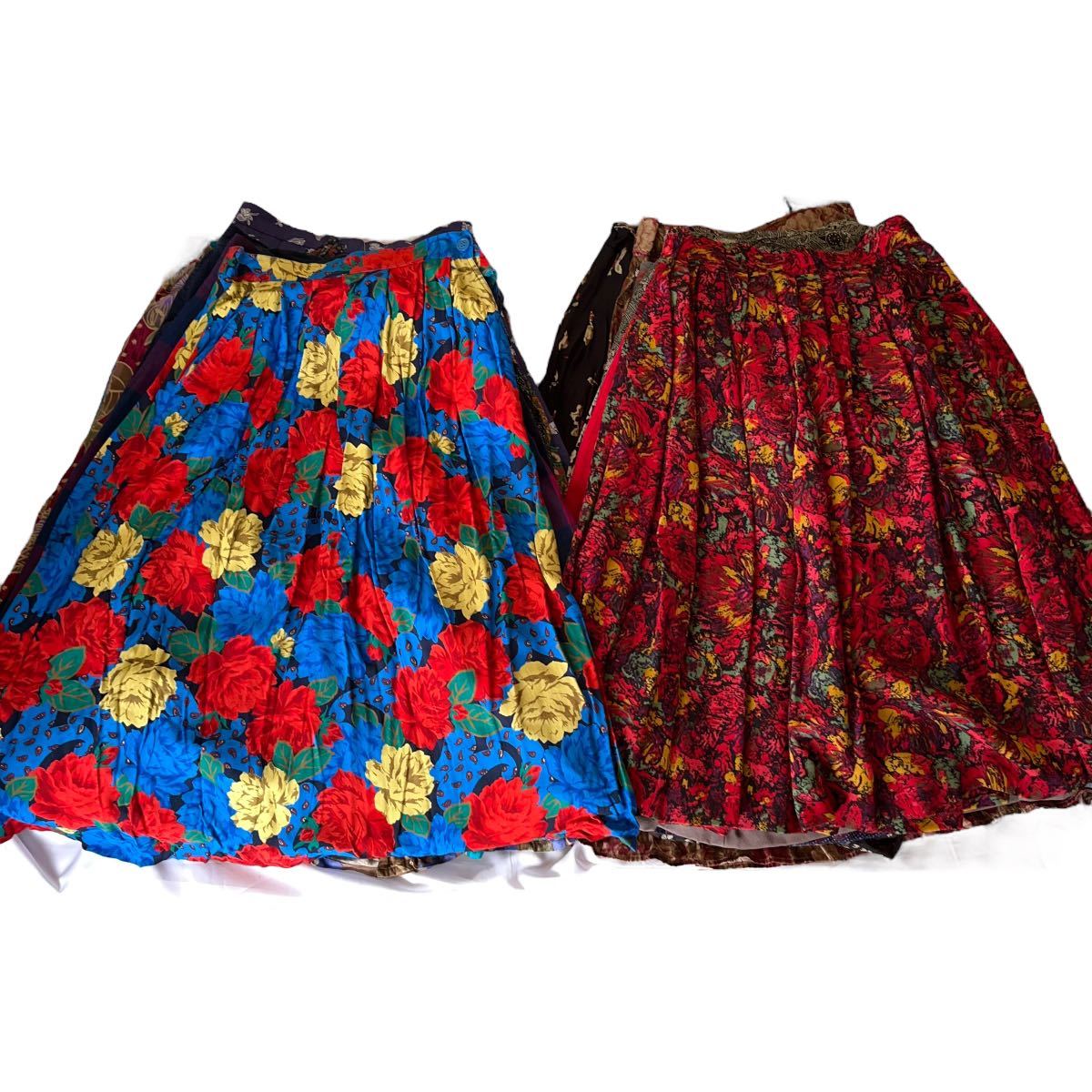 1スタ　アメリカ古着　USA製　フレアスカート ロングスカート プリーツ 花柄 総柄　まとめ売り　33着セット　ペンドルトン　レディース
