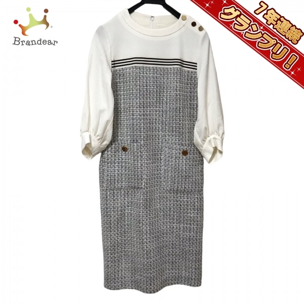 グレースクラス Grace Class サイズ36 S - 白×黒 レディース クルーネック/七分袖/ロング ワンピース