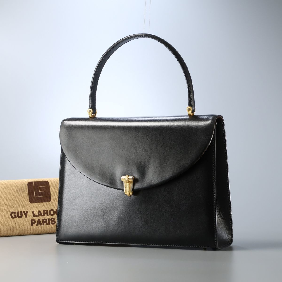 MF6716△フランス製*ギラロッシュ/Guy Laroche*レザー*ゴールド金具 