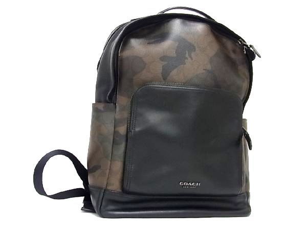 1円 ■極美品■ COACH コーチ F40652 シグネチャー PVC カモフラージュ リュックサック デイパック バックパック ブラウン系 AV1069