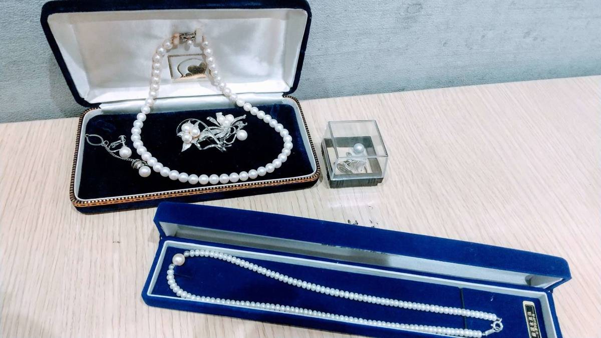 Y6499A【1点のみ美品】1000円スタート♪ SILVER刻印 本真珠 パール 