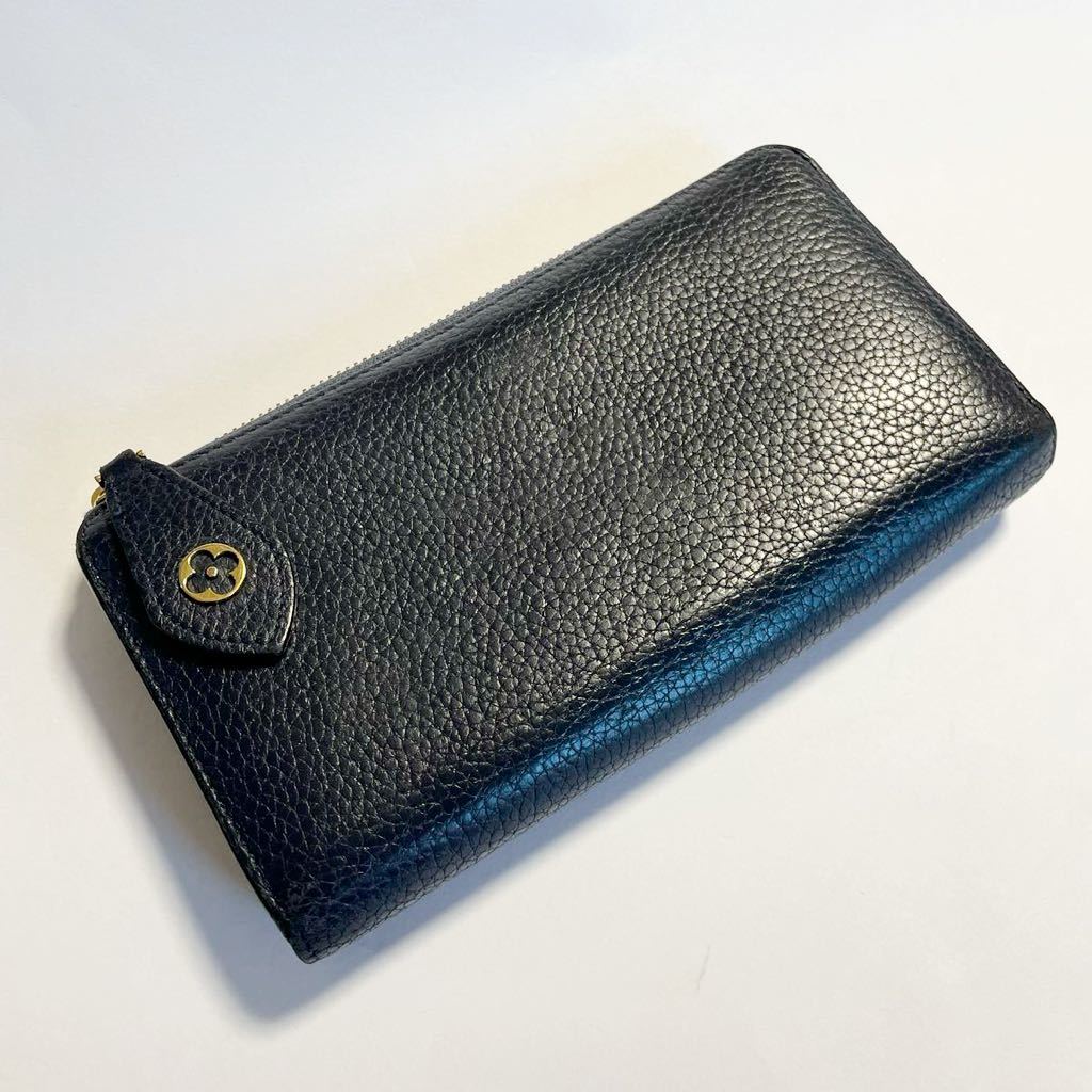 ルイヴィトン LOUIS VUITTON ポルトフォイユコメット M68582 ブルーマリーヌ レディース 長財布　ネイビー　紺　L字ファスナー　LV レザー