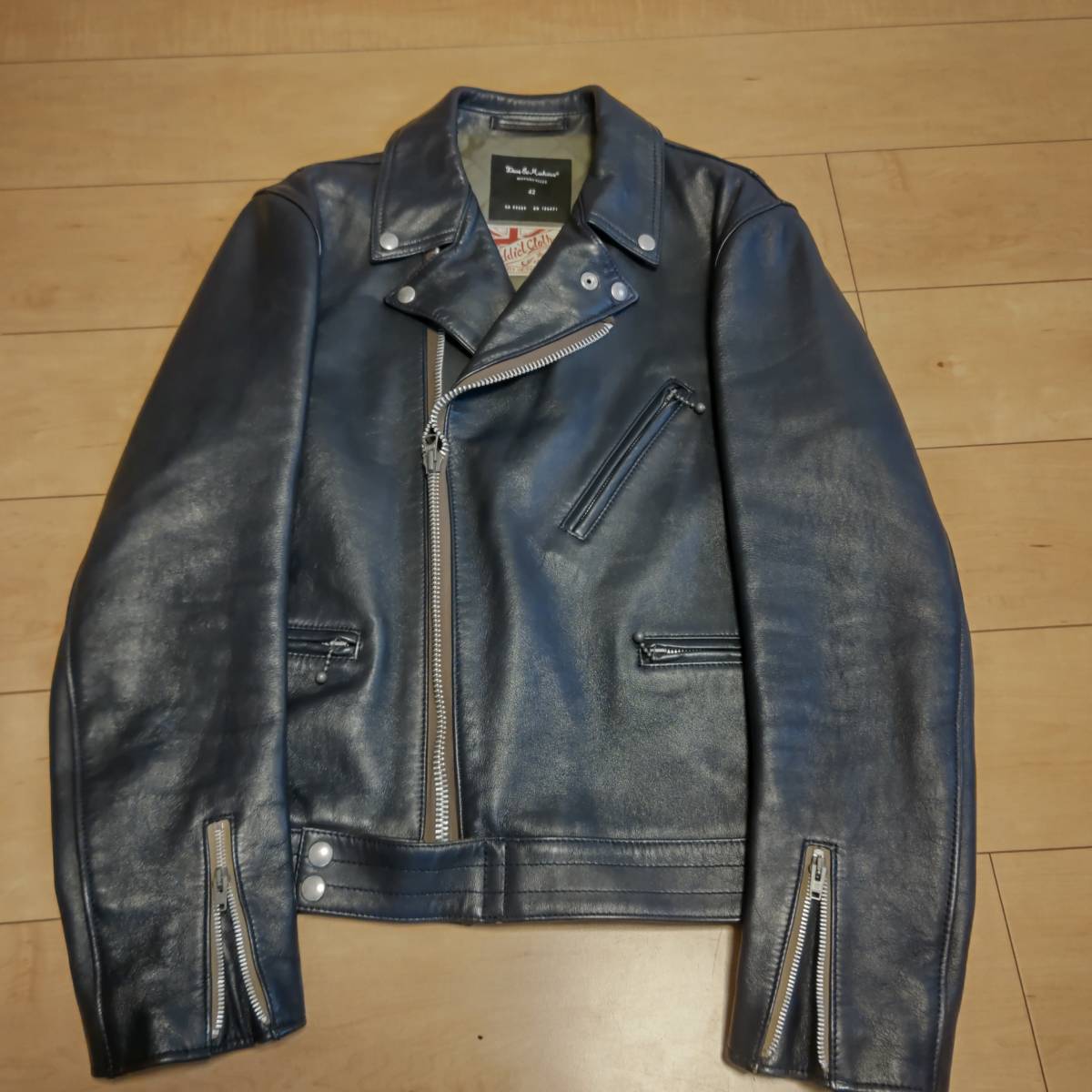 ADDICT CLOTHES ASYMMETRY JACKET サイズ42 DEUS別注 ネイビー 羊革 