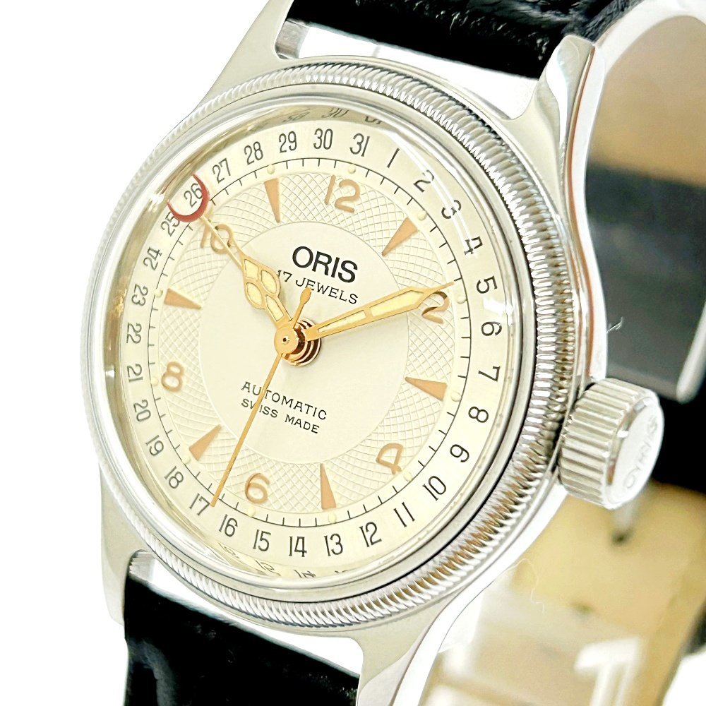 1円スタート】【訳あり品】ORIS オリス 7400B ポインターデイト 裏スケ