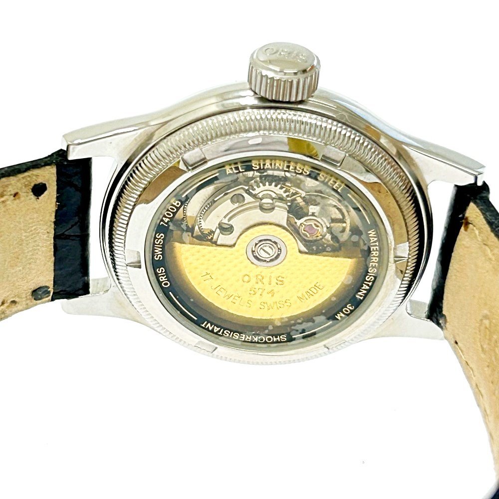 1円スタート】【訳あり品】ORIS オリス 7400B ポインターデイト 裏スケ