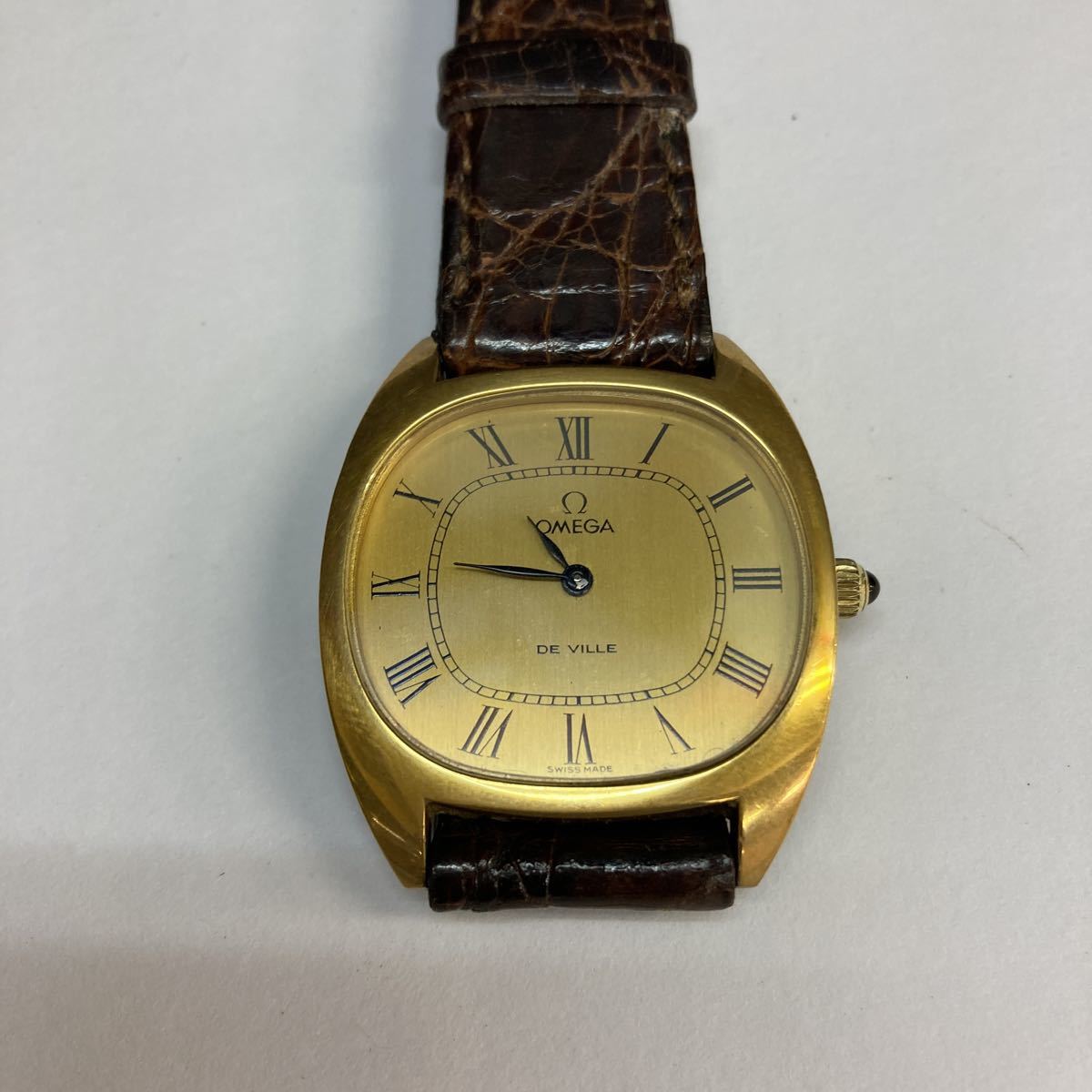 OMEGA オメガ 腕時計 デビル 稼動品 プッシュ式 黒 シルバー 1365